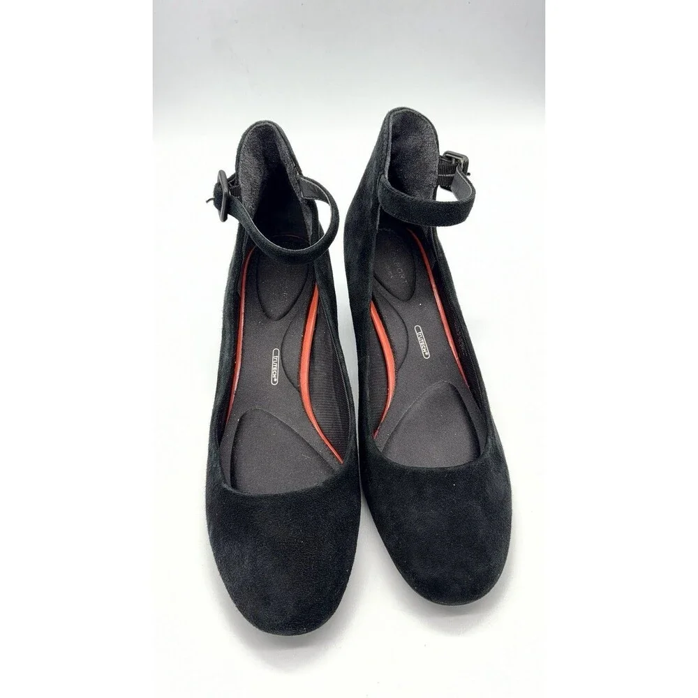 Rockport Total Motion Trutech Black Suede Pumps Heels Size 10
